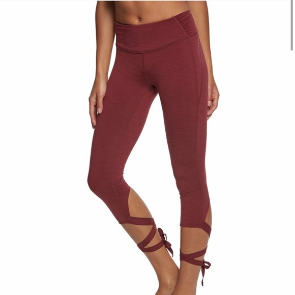 manduka Pants - Manduka Ruby Flux Wrap Tie Leggings Yoga Capris